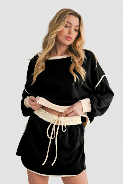 Cotton Long-Sleeve Skort Set