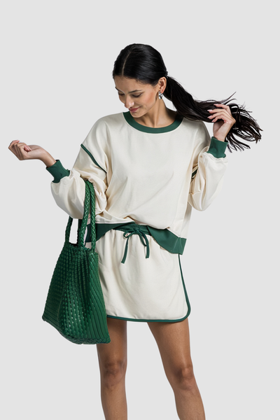 Cotton Long-Sleeve Skort Set