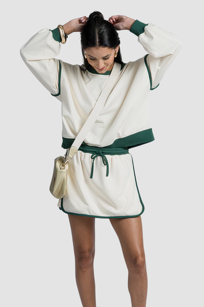 Cotton Long-Sleeve Skort Set