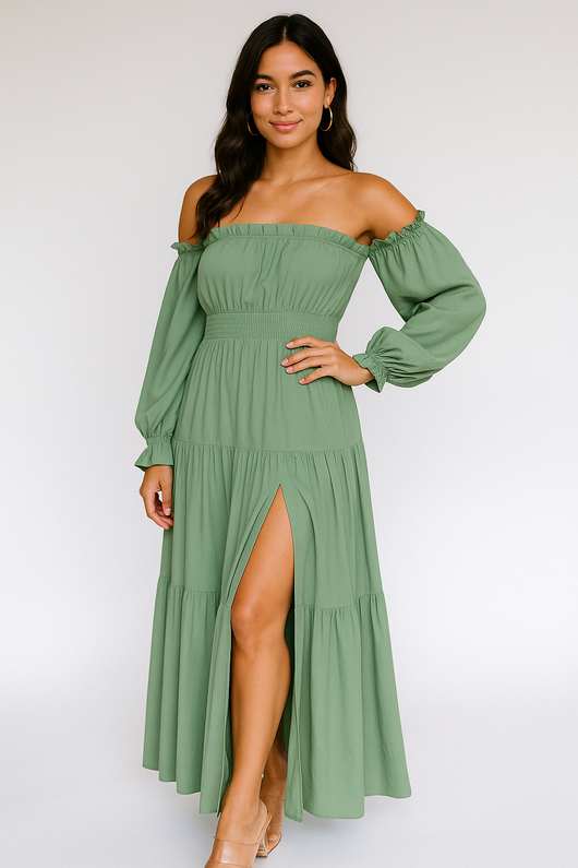 Cotton Smocked Maxi Dress