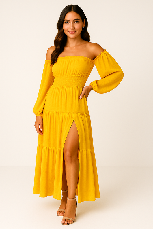 Cotton Smocked Maxi Dress