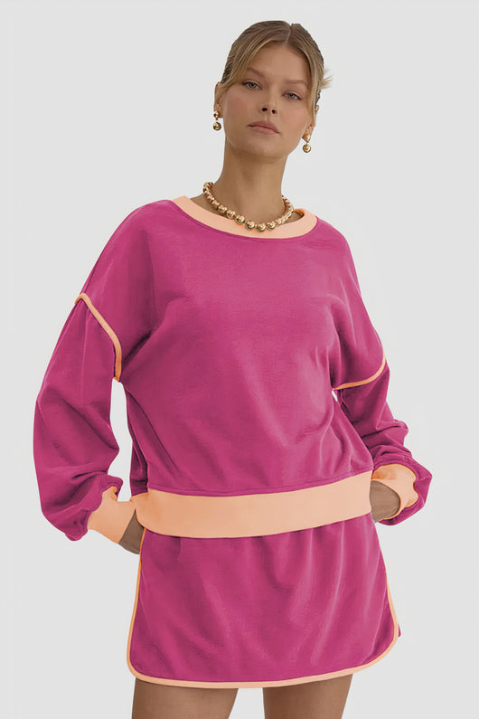 Cotton Long-Sleeve Skort Set