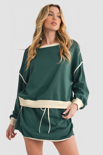 Cotton Long-Sleeve Skort Set